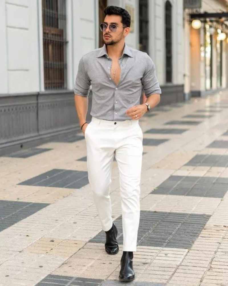 How To Style Grey Pants and Brown Shoes For Men